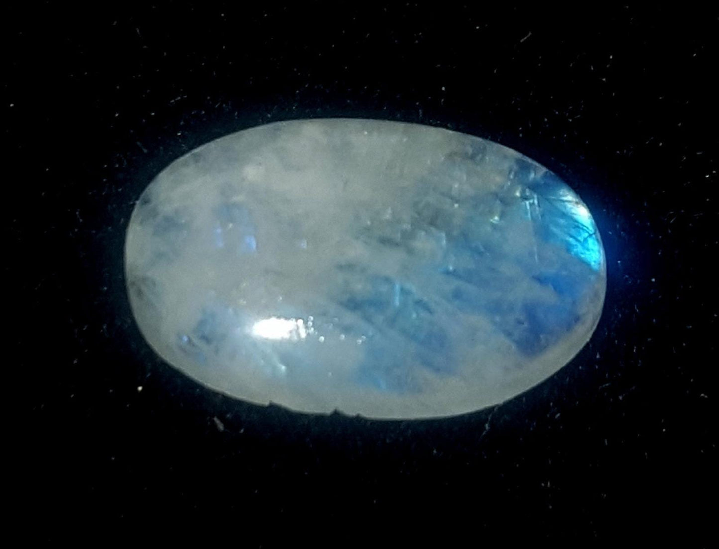 Rainbow Moonstone, Oval Blue Flashy Gemstone Lot, 5.10 Carat, Size-15x9.5x4mm,  Gift For Her, Pc-1