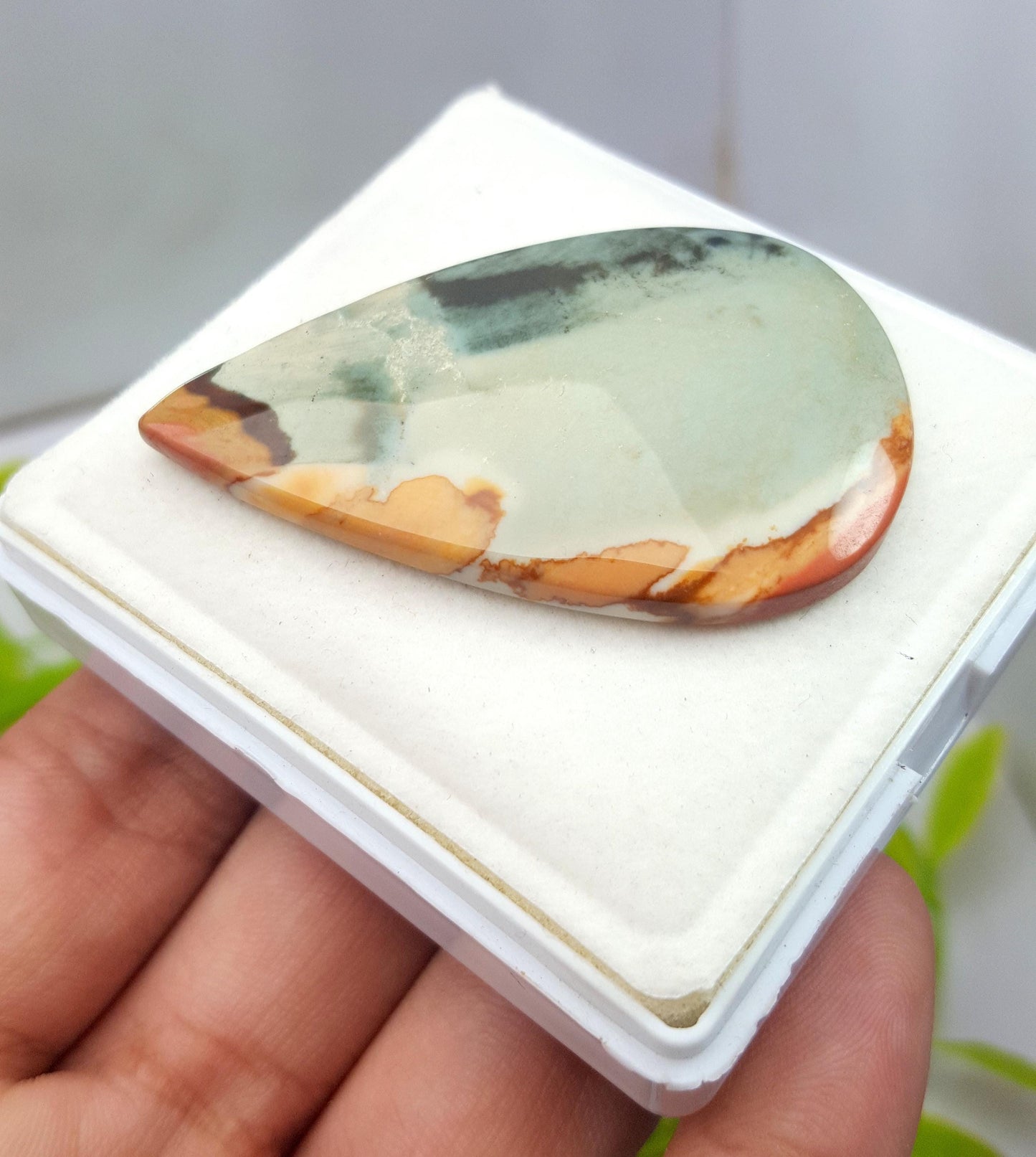 Natural Imperial Jasper, Pear Cabochon Loose Gemstone, 74.50 Carat, Size-52x32x5mm, Gift For Her,