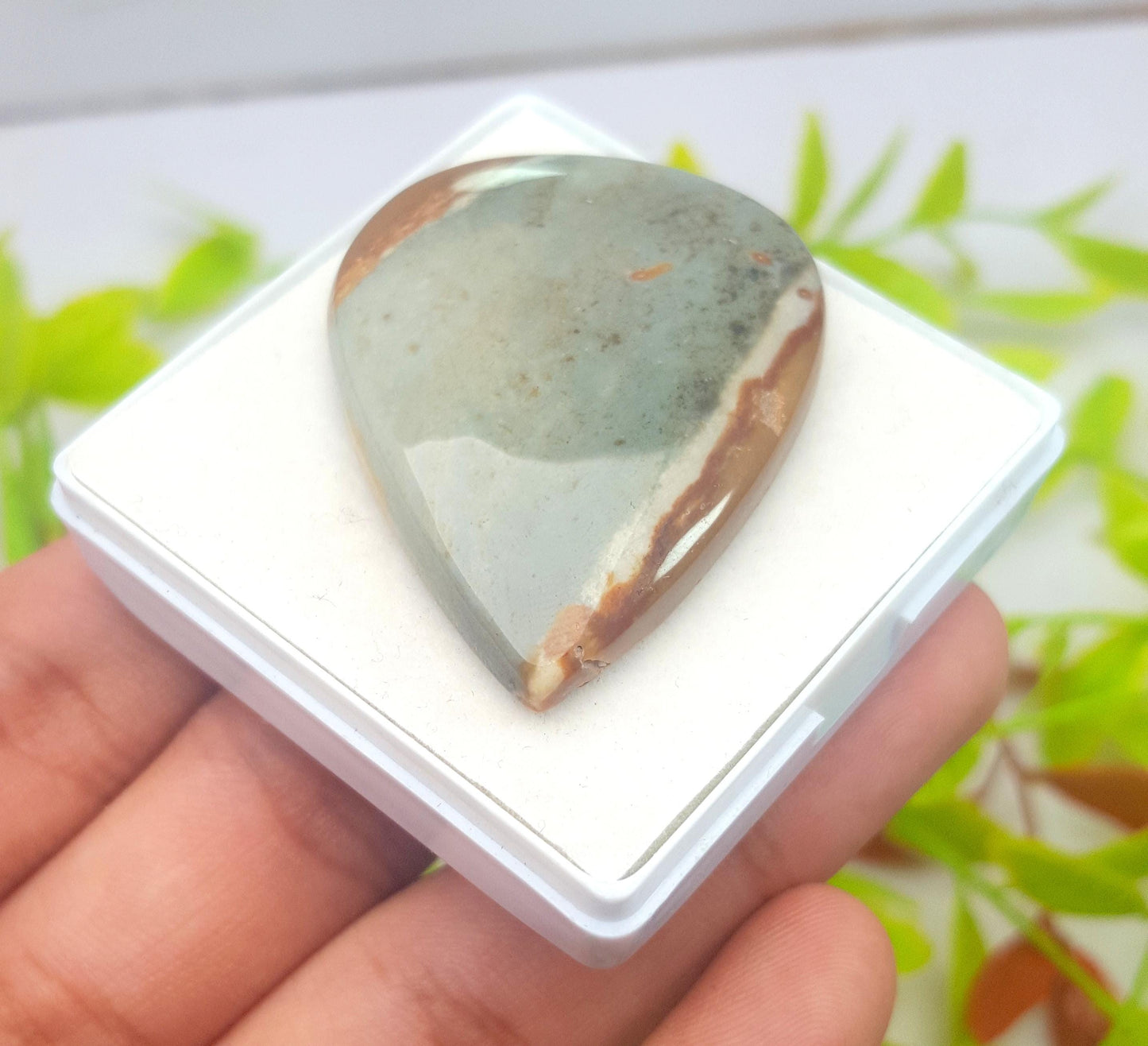 Natural Imperial Jasper, Pear Cabochon Loose Gemstone, 79.70 Carat, Size-45x33x7mm, Gift For Her,