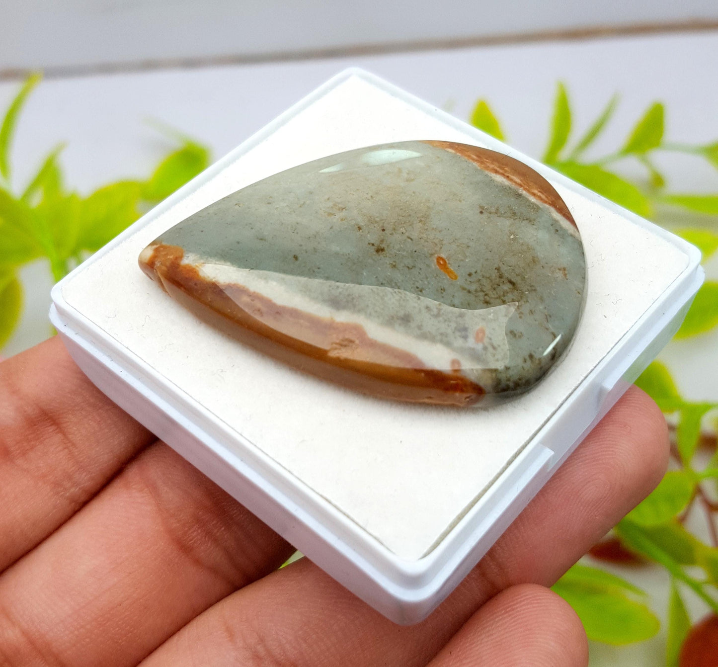 Natural Imperial Jasper, Pear Cabochon Loose Gemstone, 79.70 Carat, Size-45x33x7mm, Gift For Her,