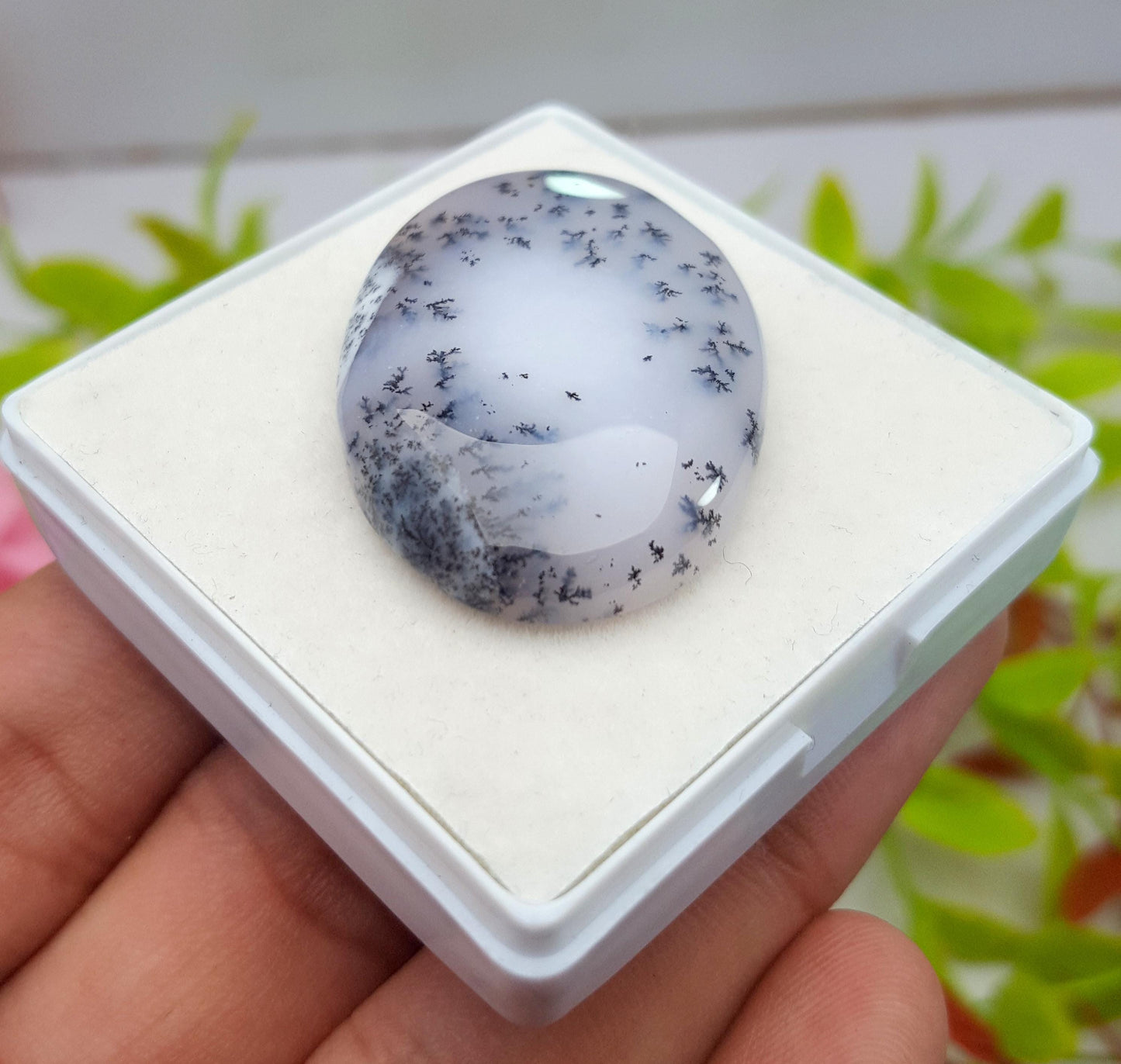 Natural Dendrite Opal Oval Cabochon Loose Gemstone, 59.99 Carat, Size-37x26x7mm, Gift For Her, Pc-1