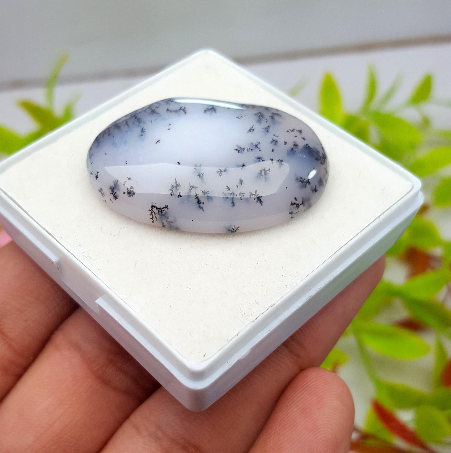 Natural Dendrite Opal Oval Cabochon Loose Gemstone, 59.99 Carat, Size-37x26x7mm, Gift For Her, Pc-1