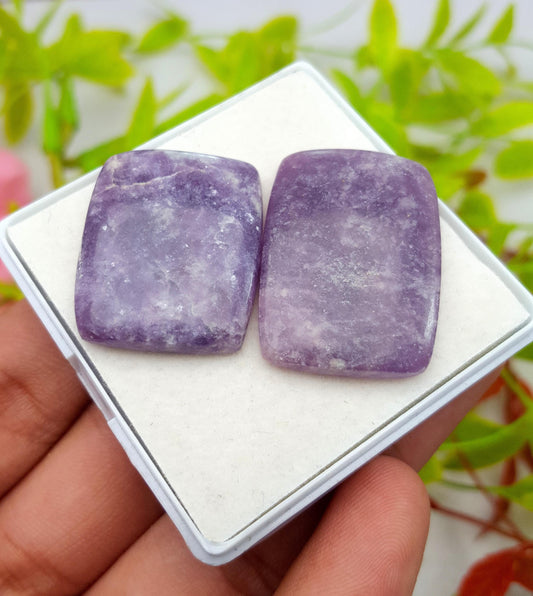 Natural Lepidolite, Octagon Cabochon Gemstone Lot, 62.40 Carat, Size-30x21x4mm To 26x21x5mm, Gift For Her, PC-2