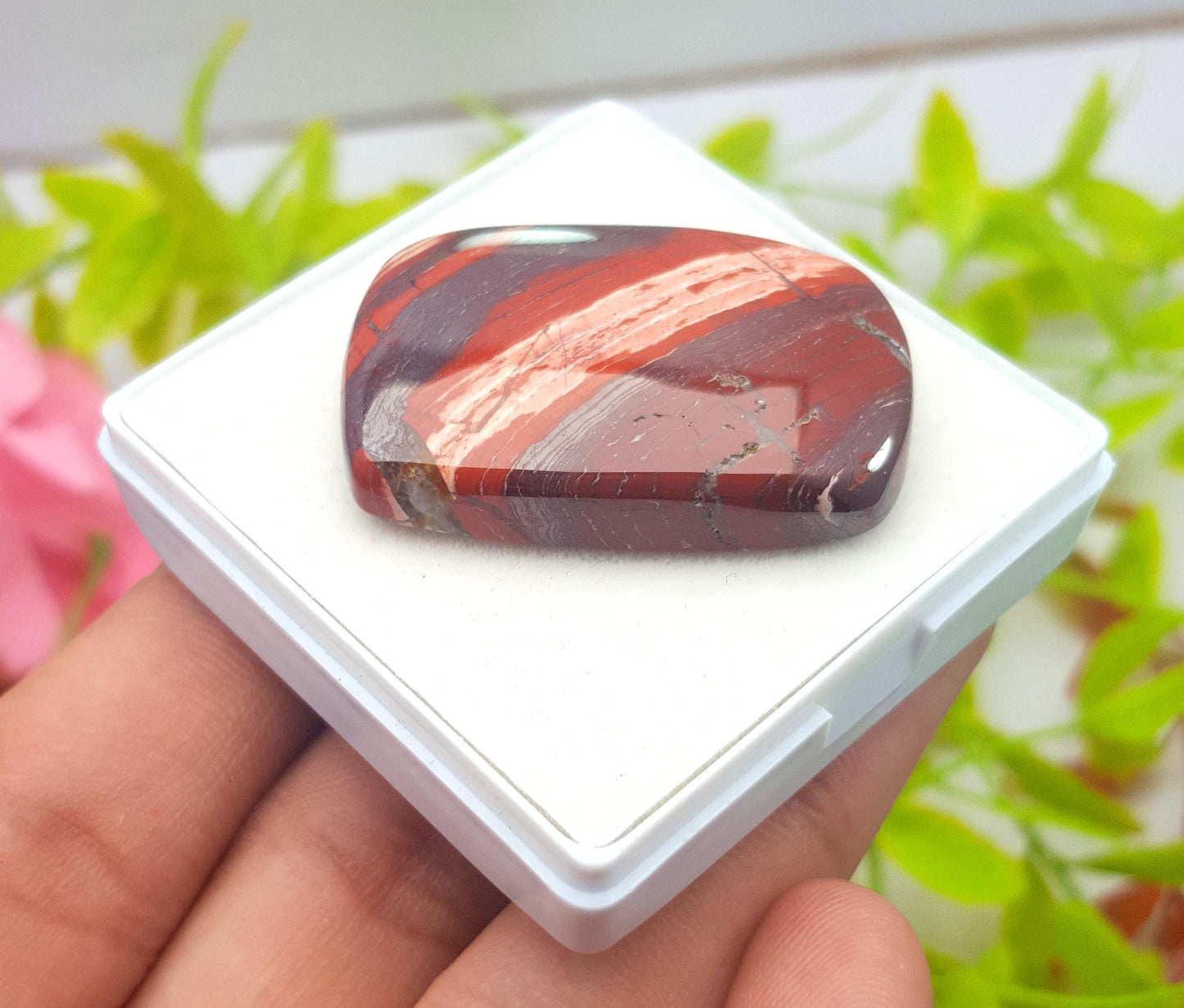 Natural Snake Skin Jasper, Cushion Shape Cabochon Loose Gemstone, 86.20 Carat, Size-36x25x7mm, Gift For Her, PC-1