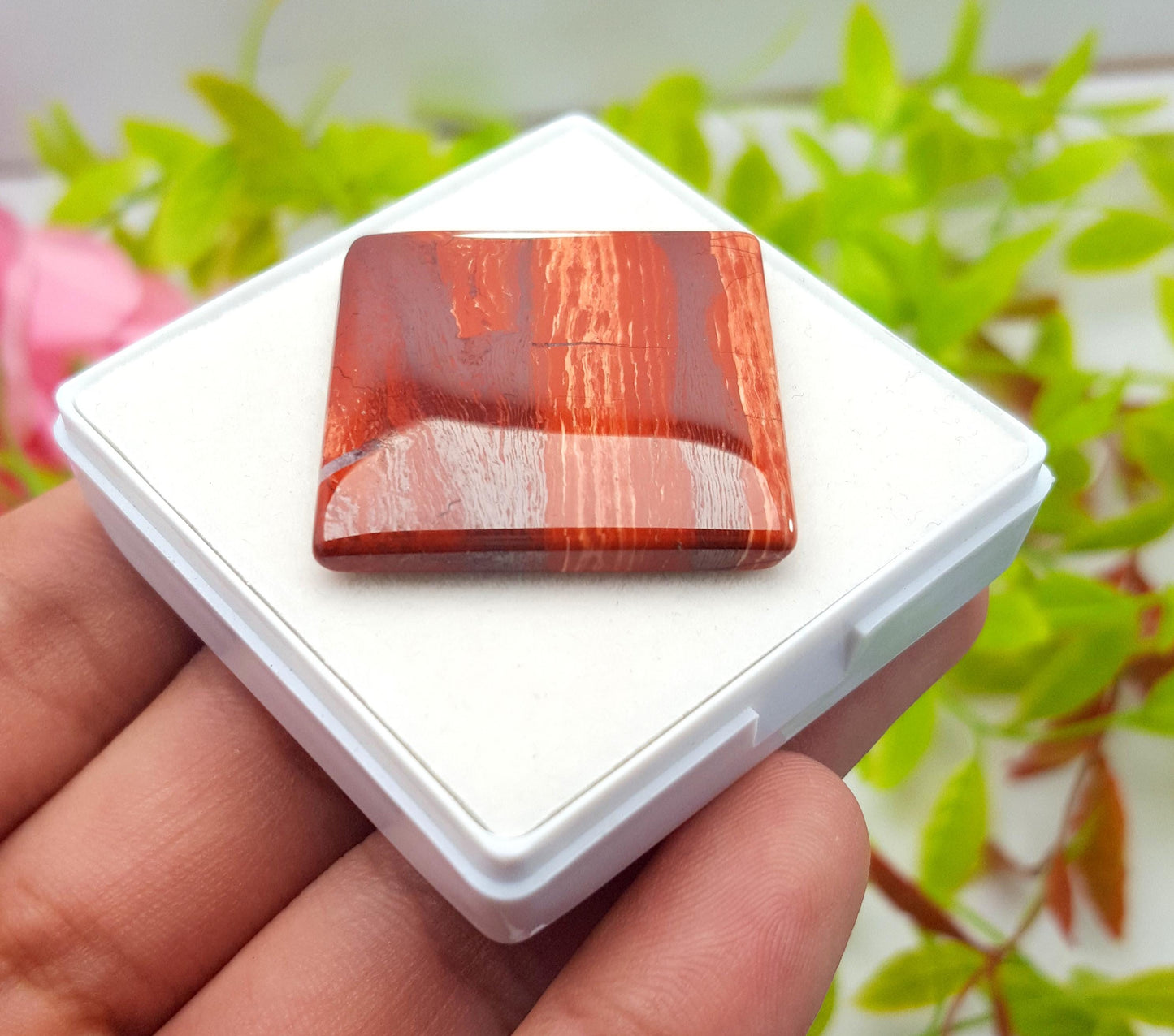 Natural Snake Skin Jasper, Square Shape Cabochon Loose Gemstone, 57.50 Carat, Size-30x30x4mm, Gift For Her, PC-1