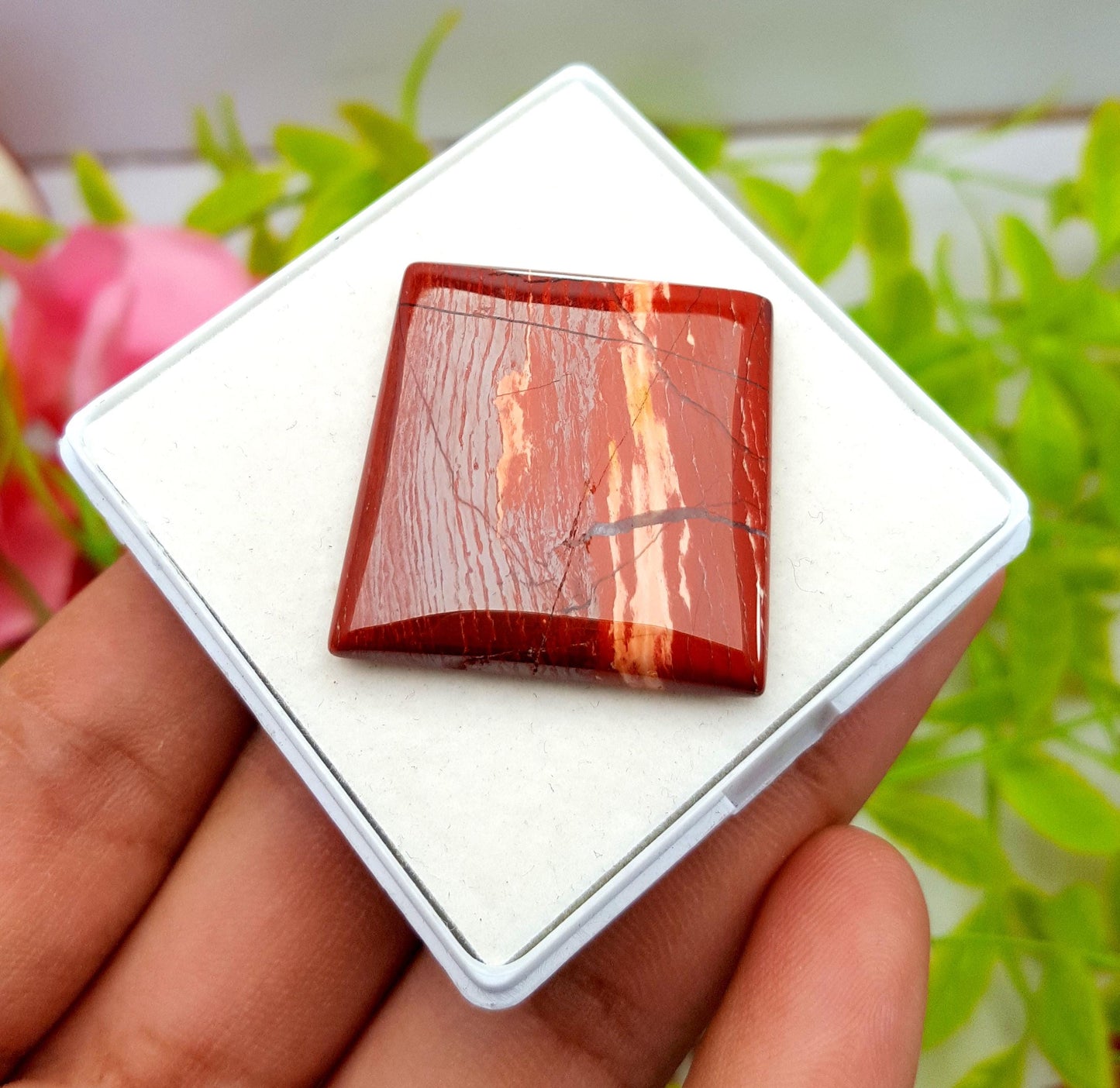 Natural Snake Skin Jasper, Square Shape Cabochon Loose Gemstone, 53.30 Carat, Size-28x39x5mm, Gift For Her, PC-1