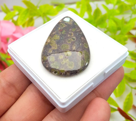 Natural Dragon Blood Jasper, Pear Shape Cabochon Loose Gemstone, 51.20 Carat, Size-46x26x5mm, Gift For Her, PC-1