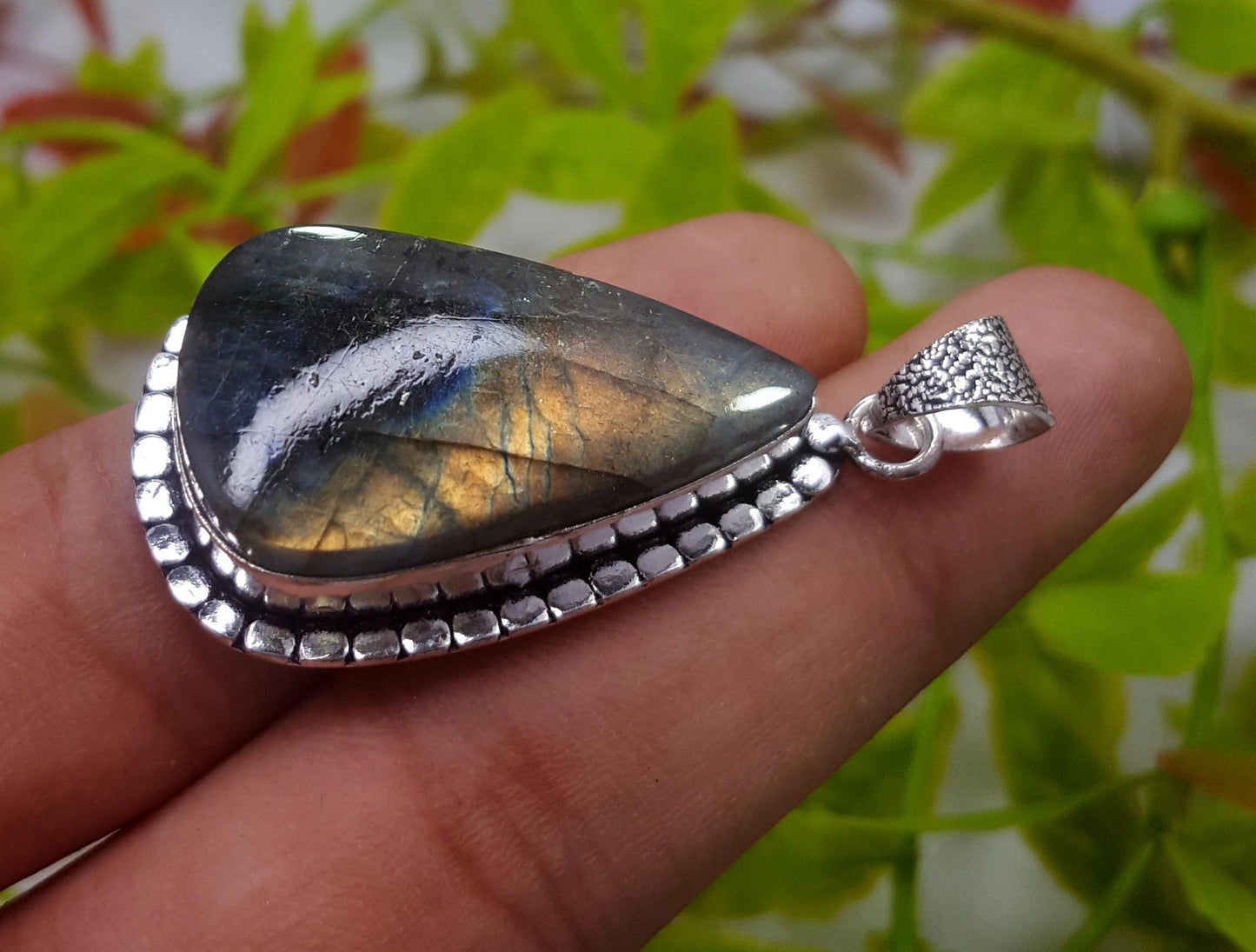 Pendent, Natural Multi Fire Labradorite Gemstone Pendant, Handmade Pendant, Labradorite Jewelry, Gift For Her,