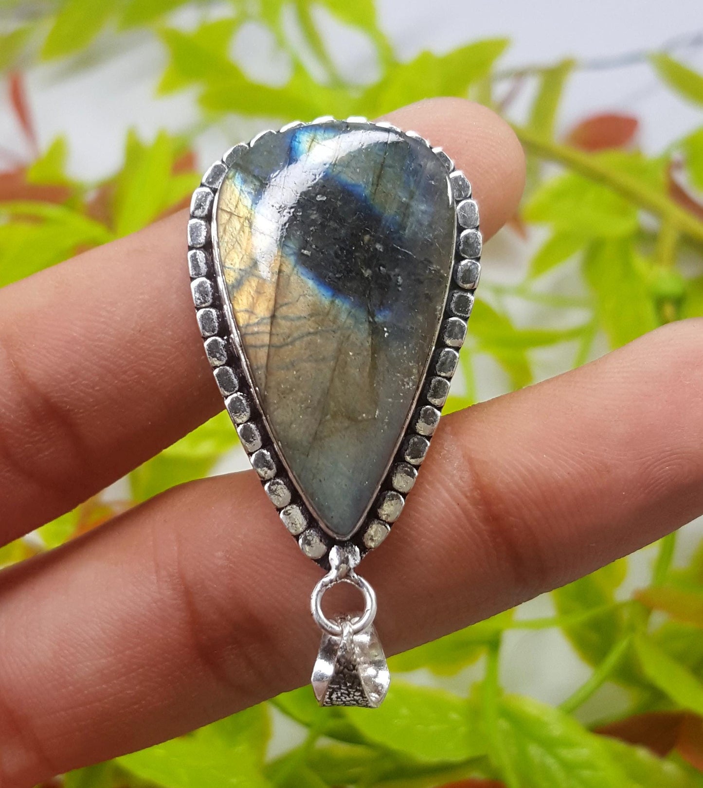 Pendent, Natural Multi Fire Labradorite Gemstone Pendant, Handmade Pendant, Labradorite Jewelry, Gift For Her,