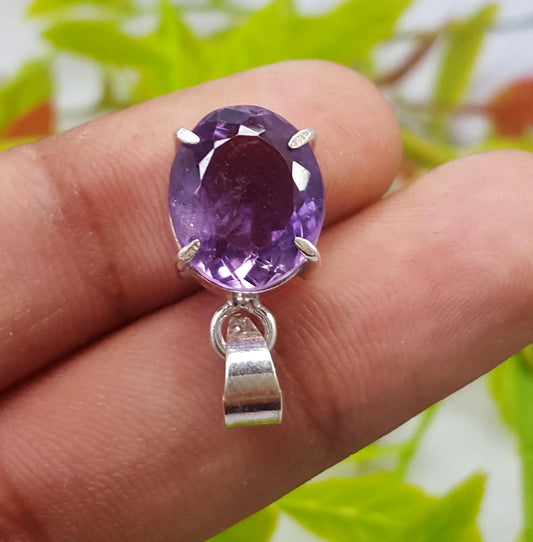 Natural Amethyst Gemstone Pendant, Handmade Pendant, Amethyst Jewelry, Gift For Her,