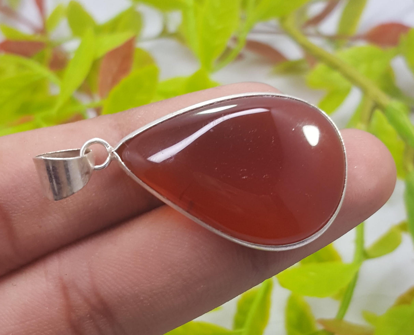 Silver Pendent, Natural Carnelian Gemstone Pendant, Handmade Pendant, 92.5 Sterling Silver Carnelian Jewelry, Gift For Her,