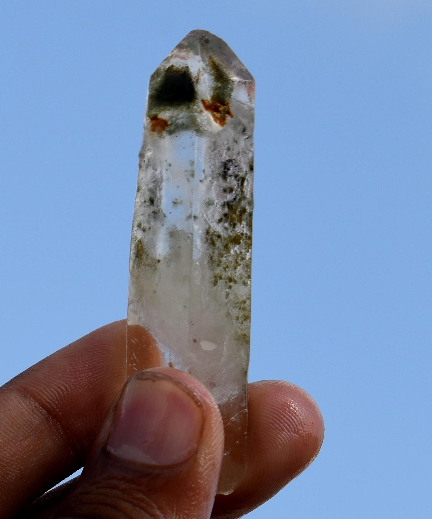 Natural lemurian Moss Seed Crystal, Quartz Tower, Quartz Crystal, Rare Crystal, Size-2'' Inch-0.5''inche, 25.25 Gram