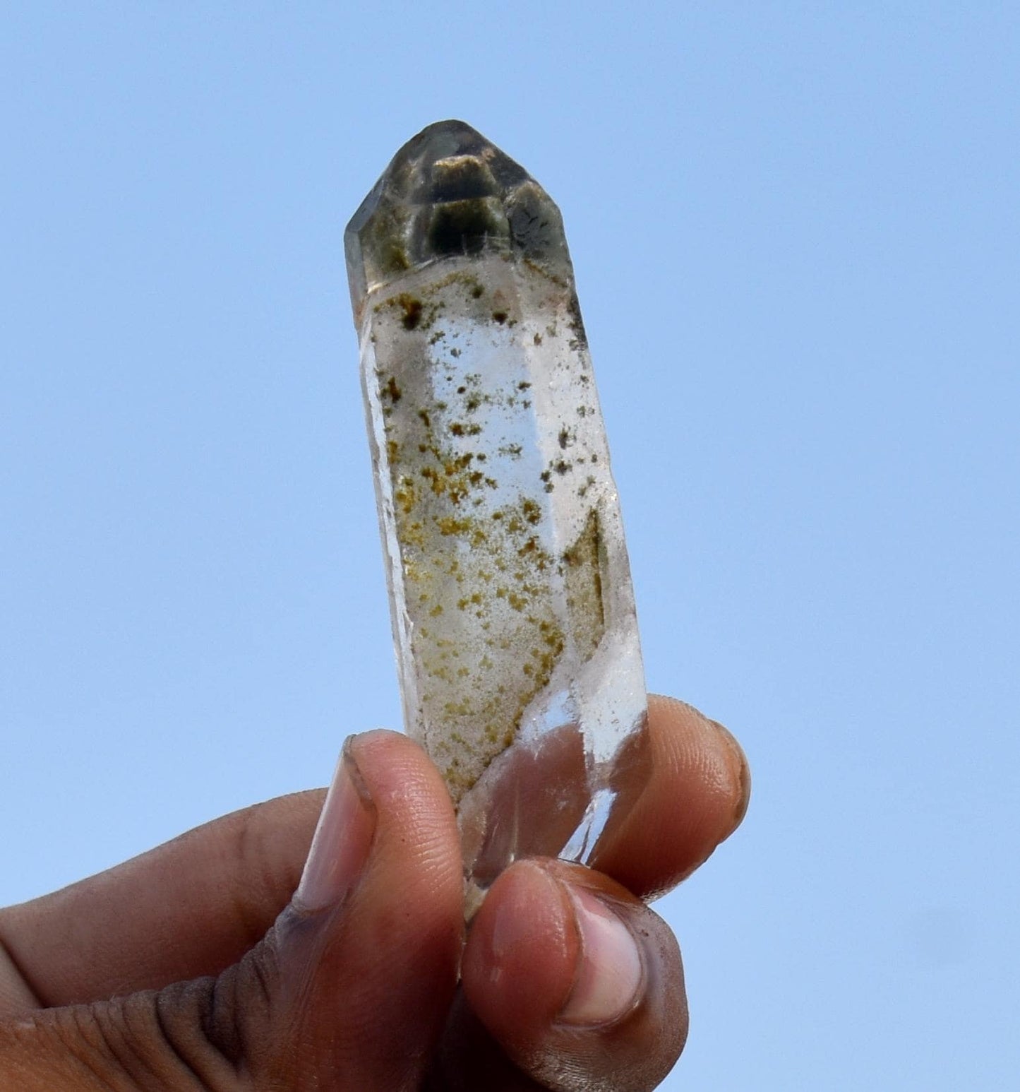 Natural lemurian Moss Seed Crystal, Quartz Tower, Quartz Crystal, Rare Crystal, Size-2'' Inch-0.5''inche, 25.25 Gram