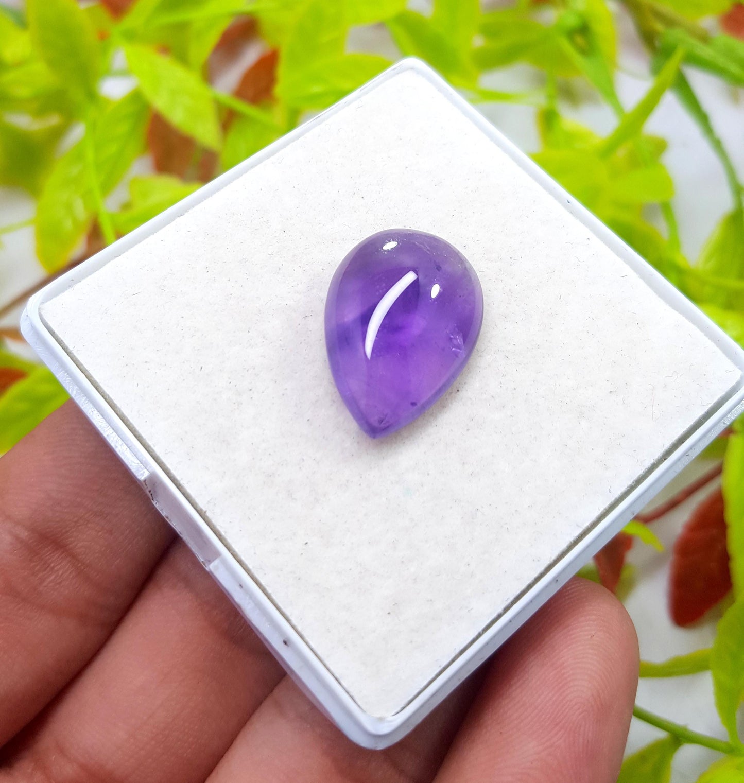 Amethyst, Natural Purple Amethyst, Pear Cabochon Loose Gemstone, 13.50 Carat, Size-14.5x20.5x7mm, Gift For Her,