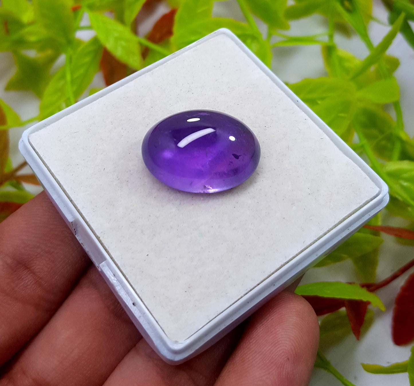 Amethyst, Natural Purple Amethyst, Oval Cabochon Loose Gemstone, 24.10 Carat, Size-16x21x10mm, Gift For Her,