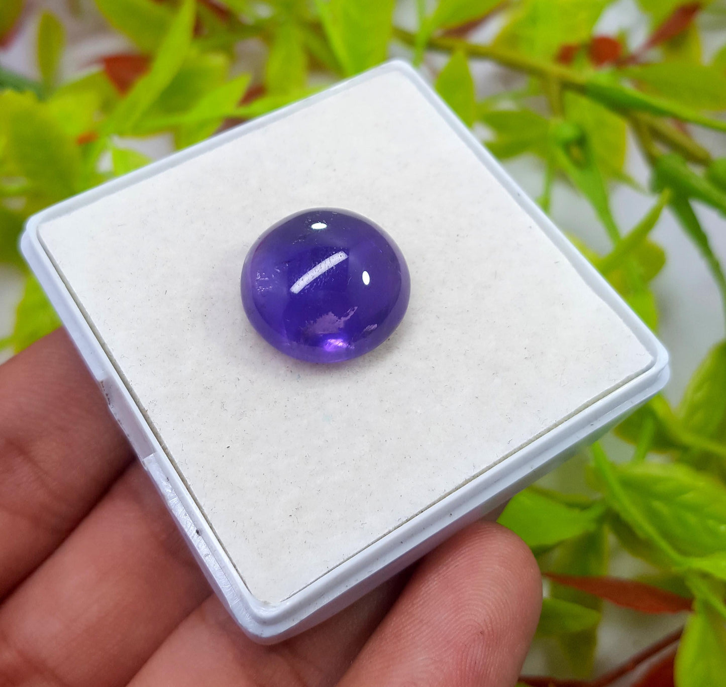 Amethyst, Natural Purple Amethyst, Round Cabochon Loose Gemstone, 18.00 Carat, Size-17x17x9mm, Gift For Her,