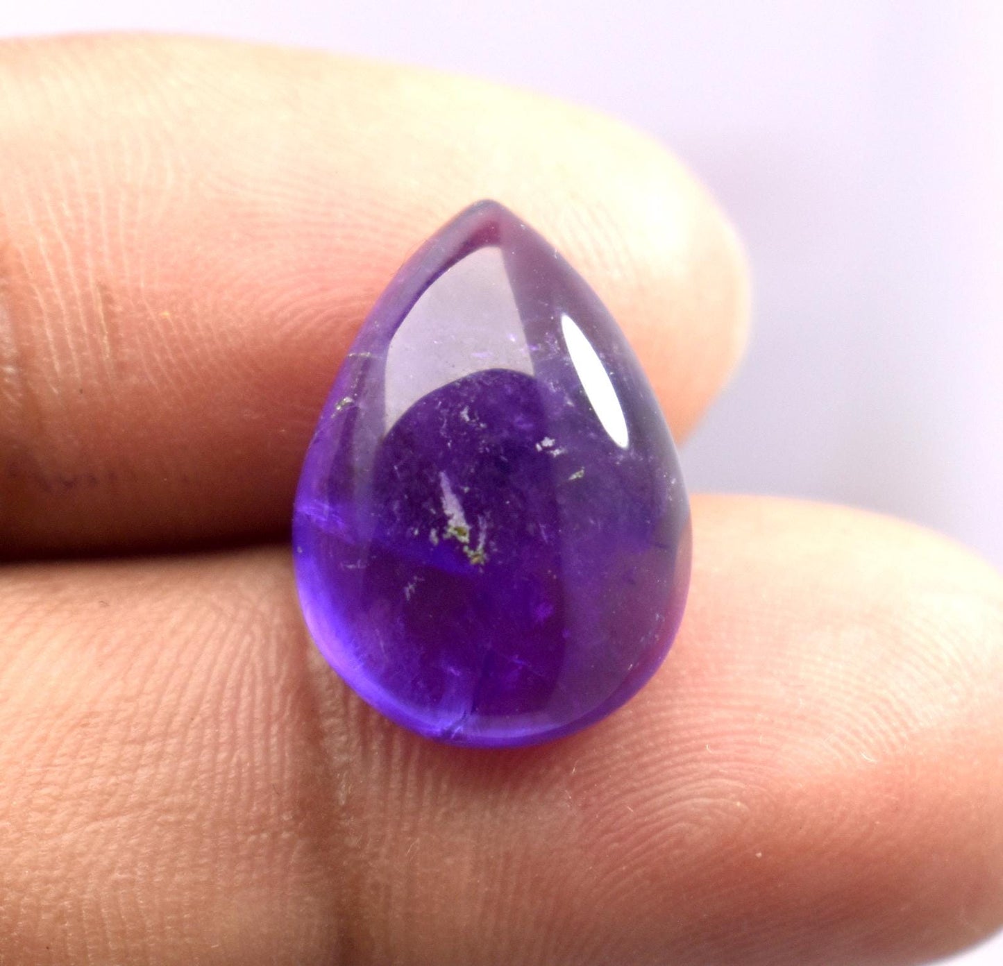 Amethyst, Natural Purple Amethyst, Pear Cabochon Loose Gemstone, 9.35 Carat, Size-12x17x7mm, Gift For Her,