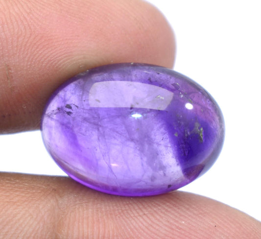 Rare & Natural Purple Amethyst, Oval Cabochon Loose Gemstone, 17.30 Carat, Size-14.5x26x8.5mm, Gift For Her,