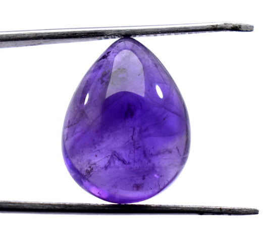 Amethyst, Natural Purple Amethyst, Pear Cabochon Loose Gemstone, 15.10 Carat, Size-15x19x8.5mm, Gift For Her,