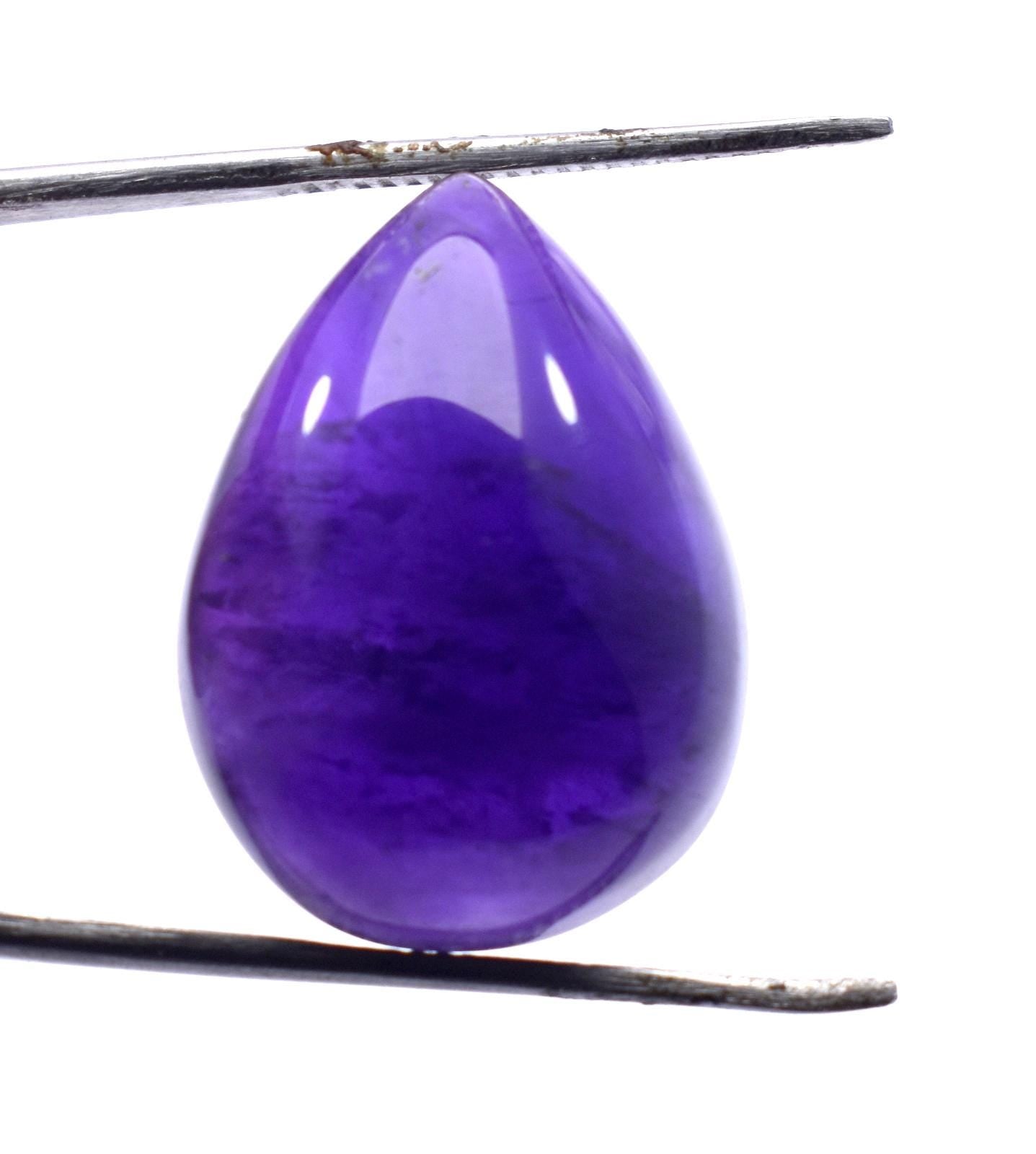 Amethyst, Natural Purple Amethyst, Pear Cabochon Loose Gemstone, 30.35 Carat, Size-18x24.5x10.5mm, Gift For Her,