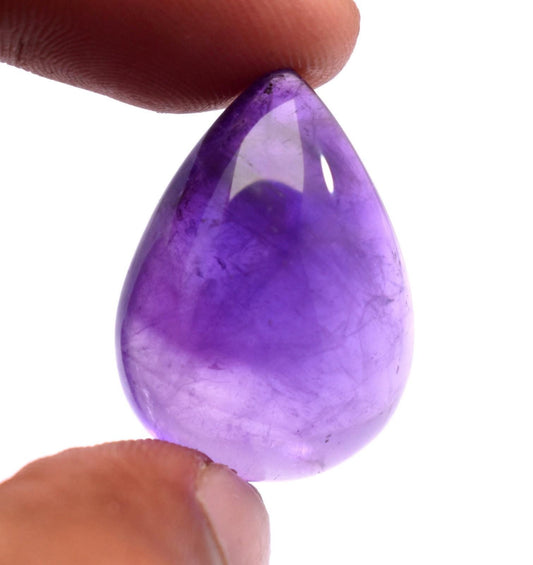 Amethyst, Natural Purple Amethyst, Pear Cabochon Loose Gemstone, 33.10 Carat, Size-19x25.5x10.5mm, Gift For Her,