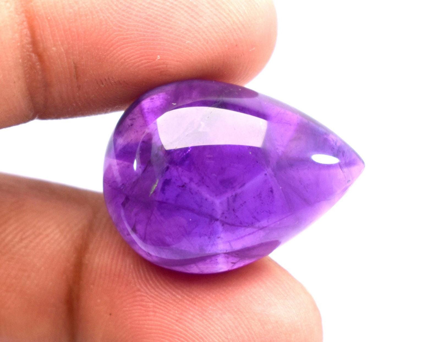 Amethyst, Natural Purple Amethyst, Pear Cabochon Loose Gemstone, 31.50 Carat, Size-18.5x24.5x10mm, Gift For Her,