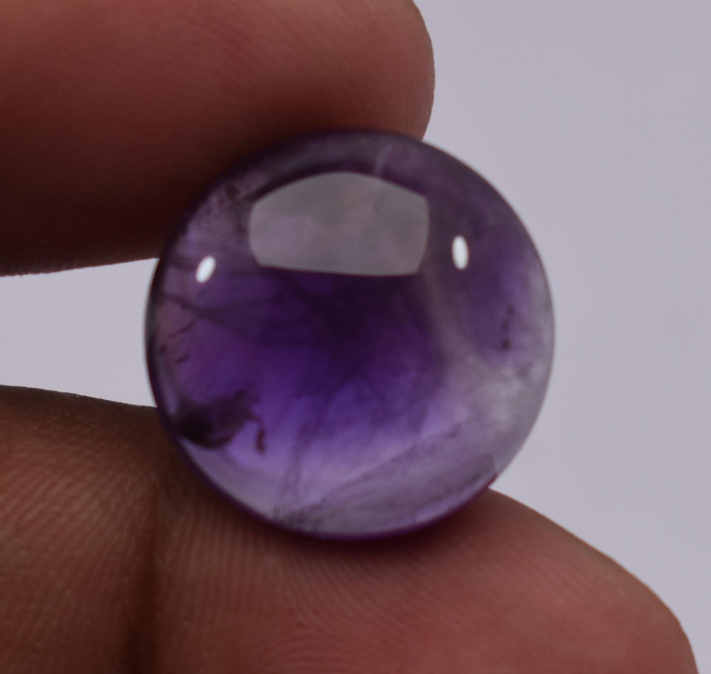 Rare & Natural Purple Amethyst, Round Cabochon Loose Gemstone, 26.70 Carat, Size-18x18x8mm, Gift For Her, Pc-1