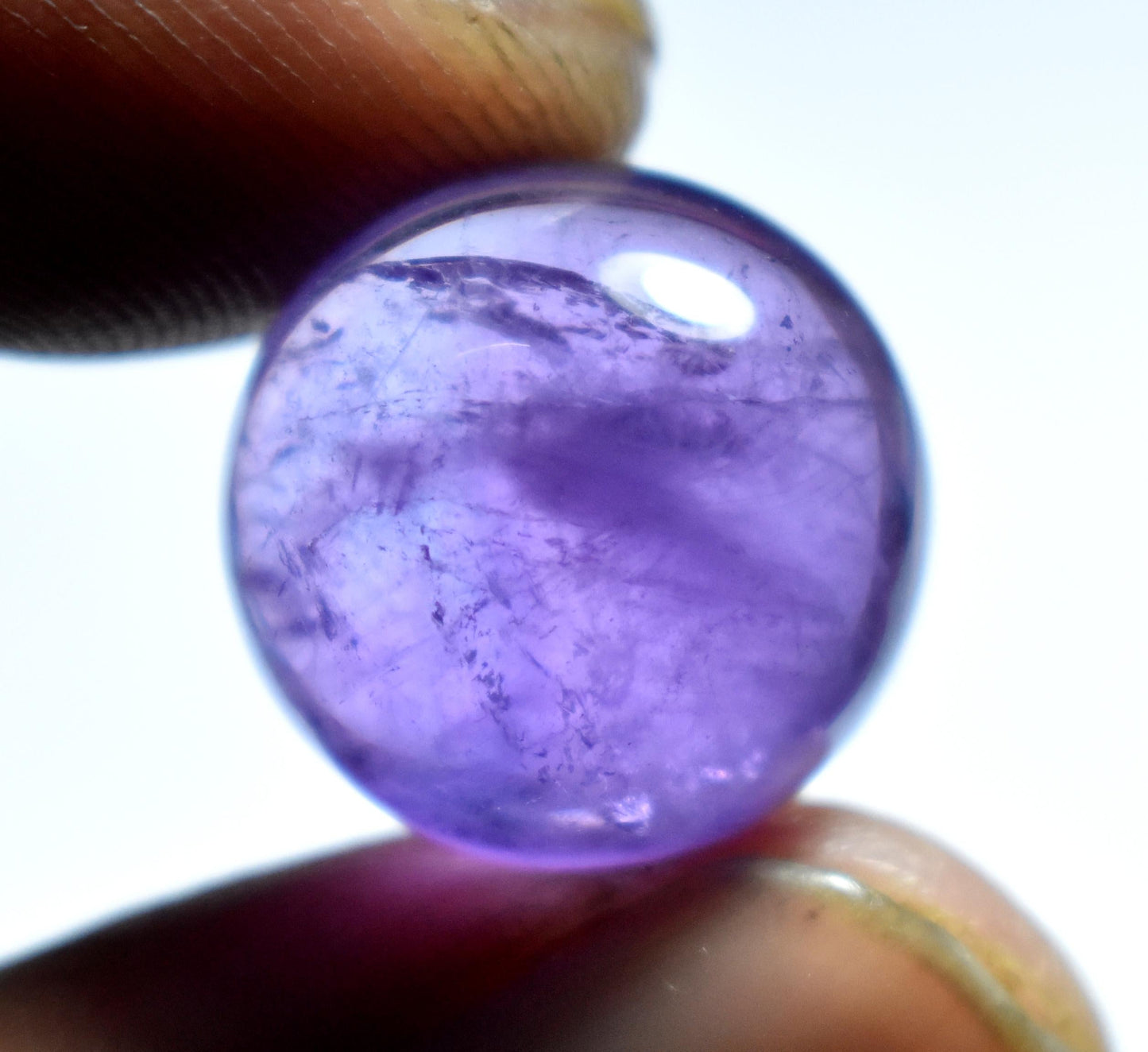 Rare & Natural Purple Amethyst, Round Cabochon Loose Gemstone, 15.20 Carat, Size-15x15x9mm, Gift For Her, Pc-1