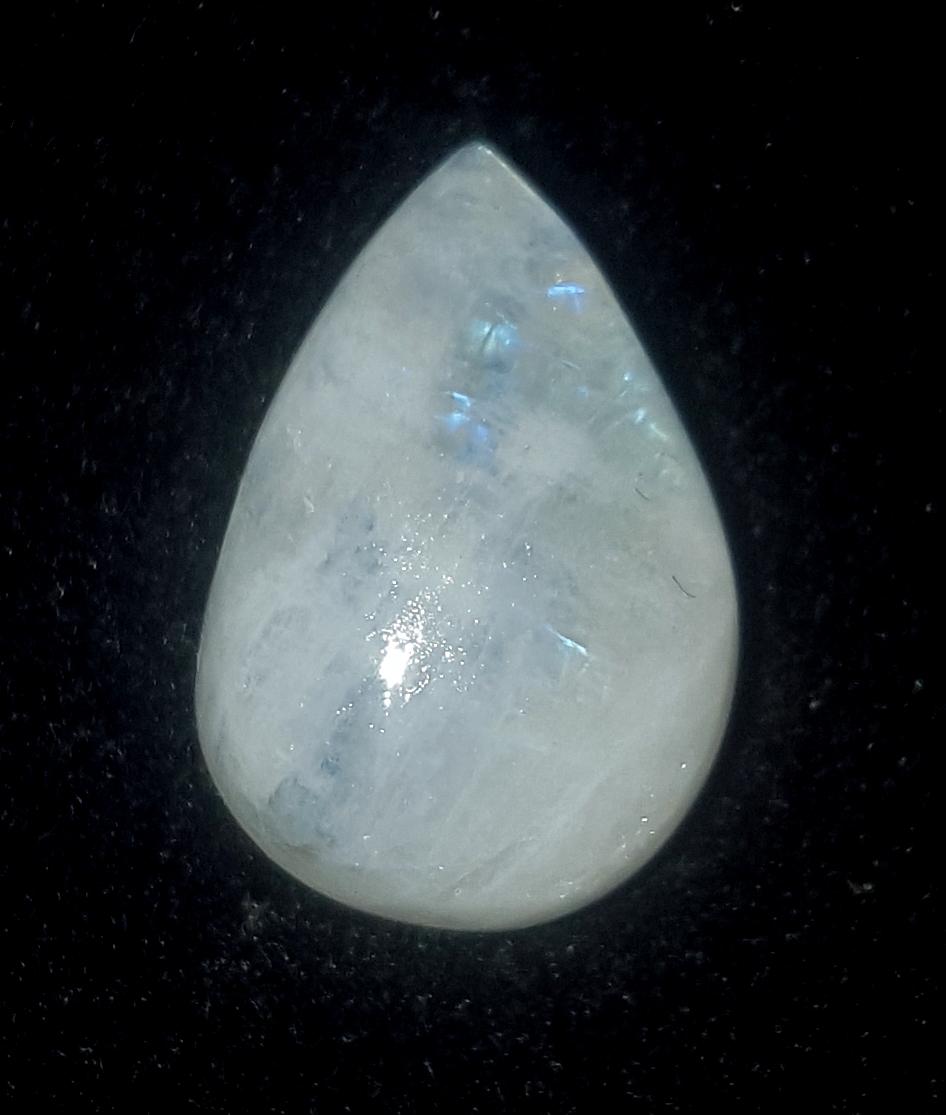 Moonstone, Natural Rainbow Moonstone, Pear Blue Flashy Loose Gemstone, 8.80 Carat, Size-16x11x6mm, Gift For Her,