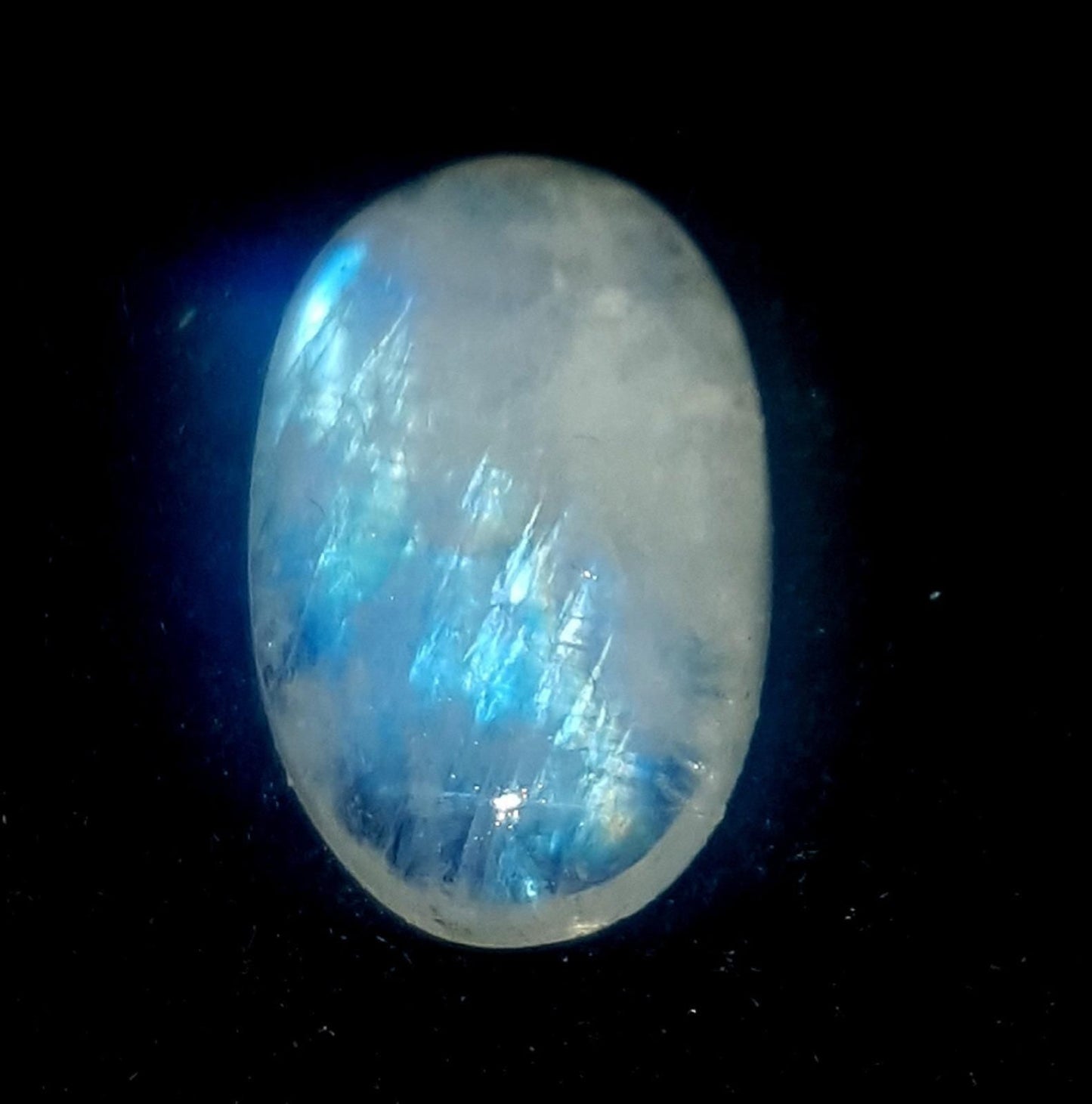 Rainbow Moonstone, Oval Blue Flashy Gemstone Lot, 5.10 Carat, Size-15x9.5x4mm,  Gift For Her, Pc-1