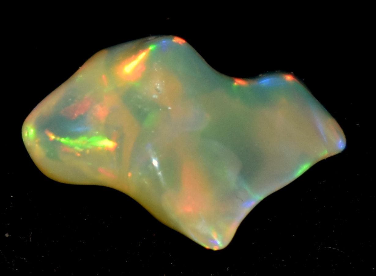 Opal, Natural Ethiopian Opal, Multi Fire Opal Polish Raw Gemstone, 1.55 Carat, Size-9.5x10.5x5mm, Gift For Her, PC-1