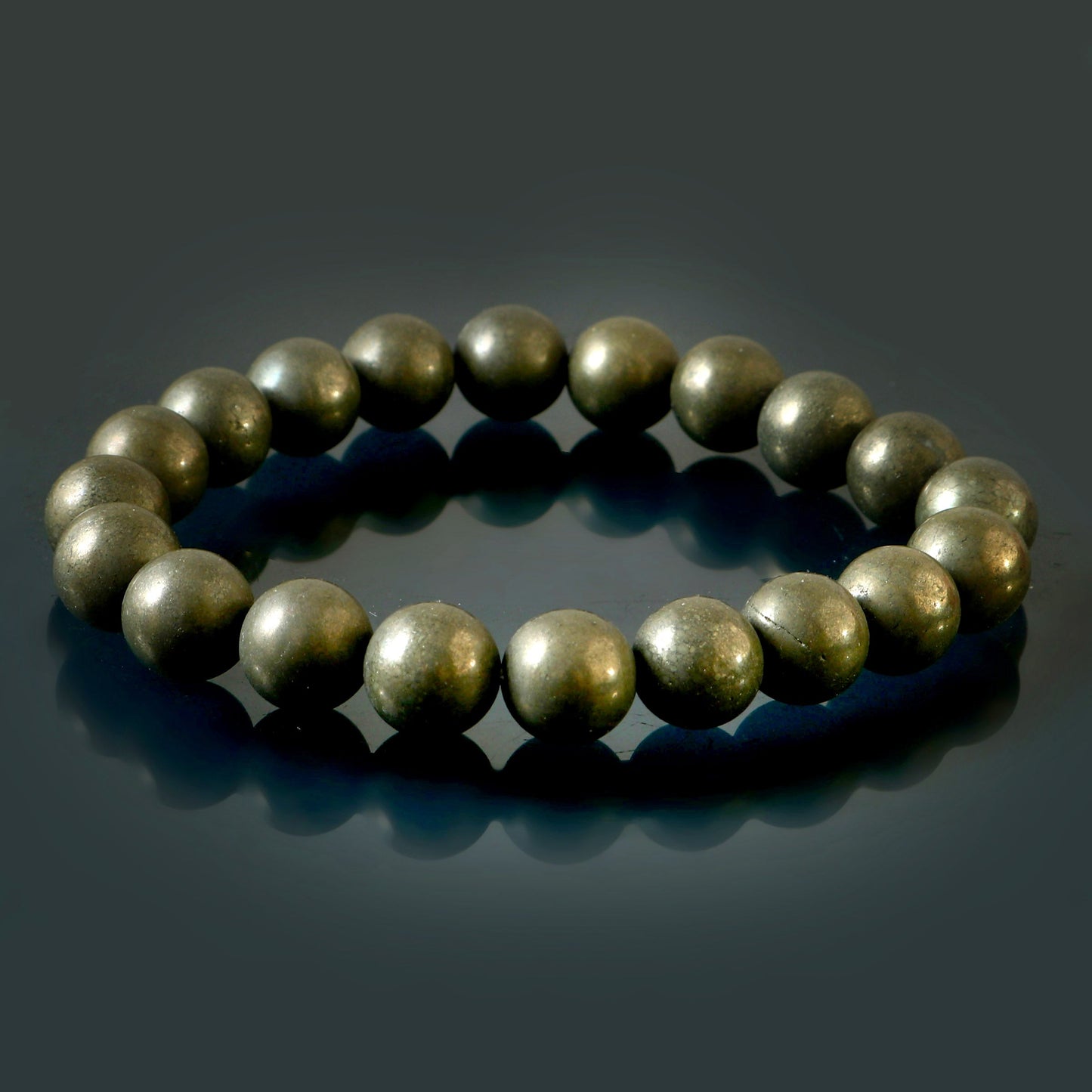 Pyrite Bracelet Natural High Quality Stones Handmade Stretch 8mm for Men or Women