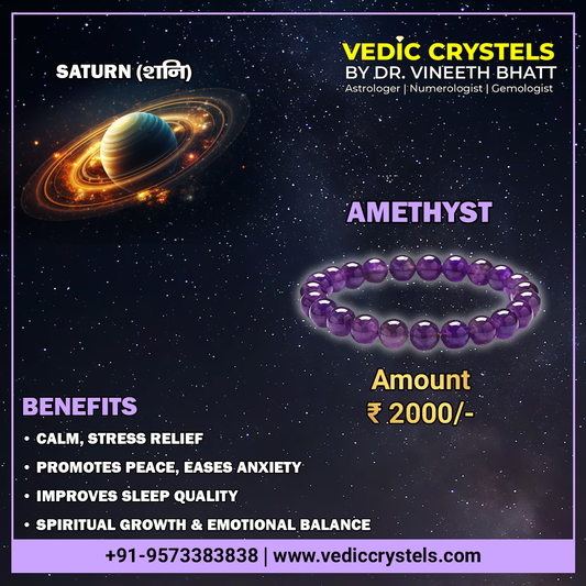 Shani Graha Remedy Crystal (Amethyst Bracelet) | Saturn Planet Remedies