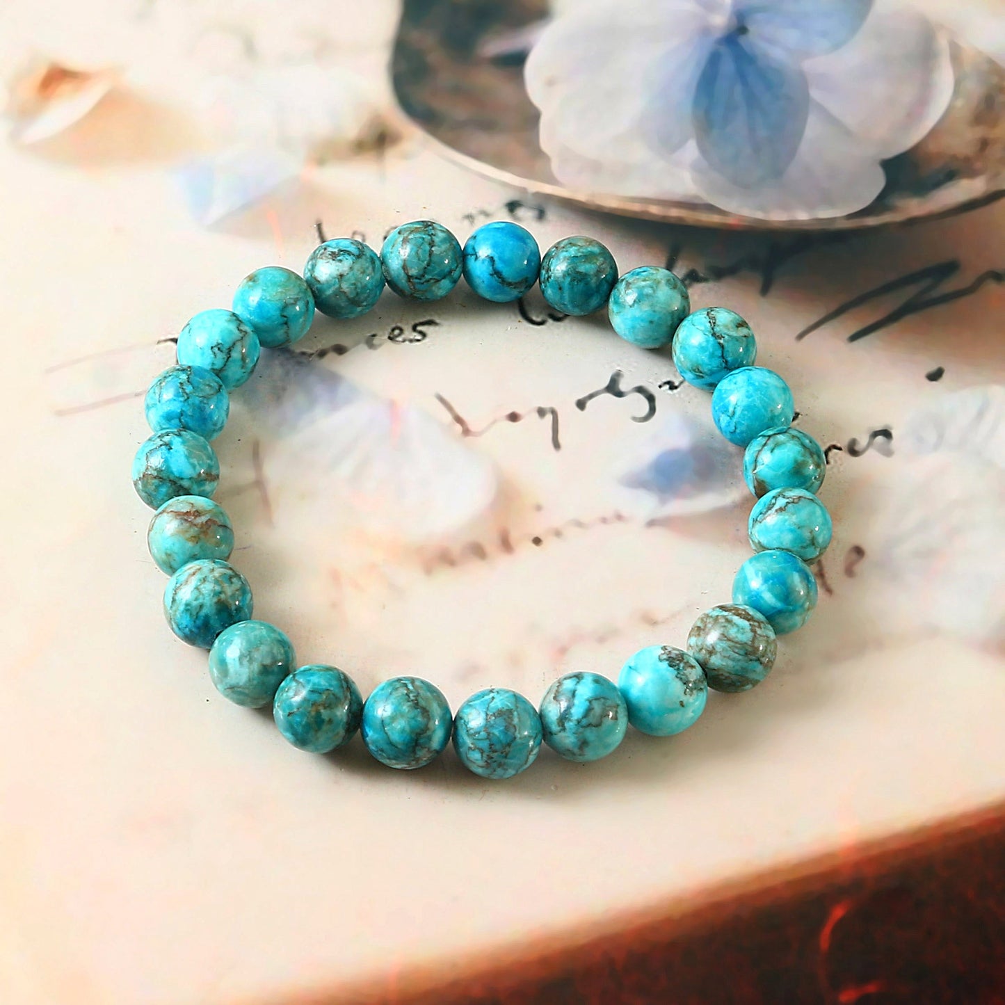 Blue Turquoise {Firoza} Adjustable Bracelet, Beaded Bracelet