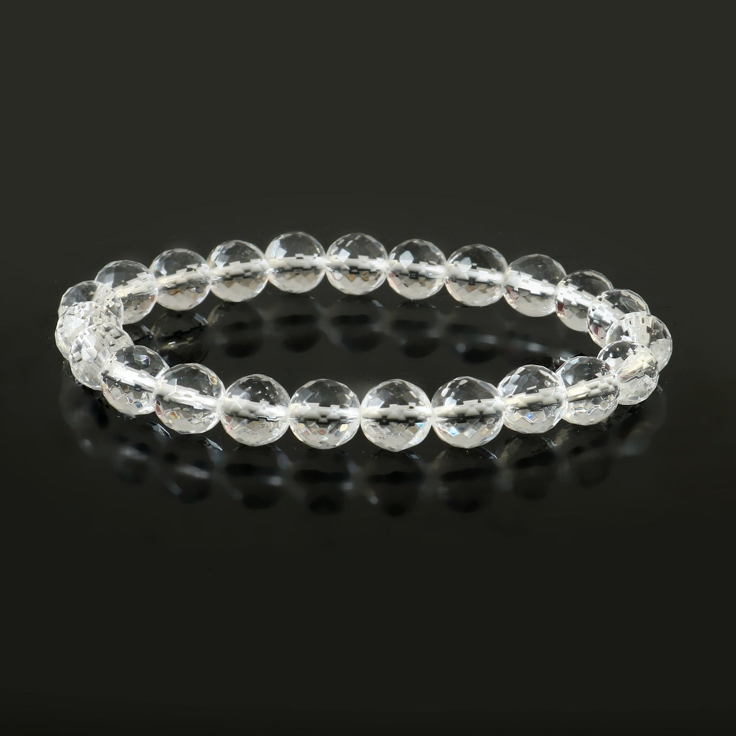 Clear Quartz Faceted Adjustable Bracelet,,